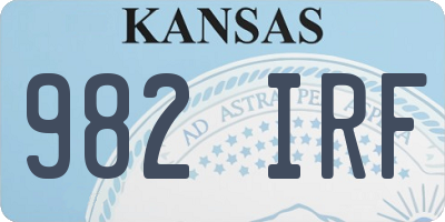 KS license plate 982IRF