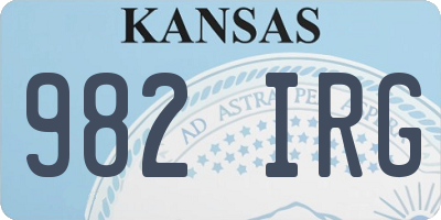 KS license plate 982IRG