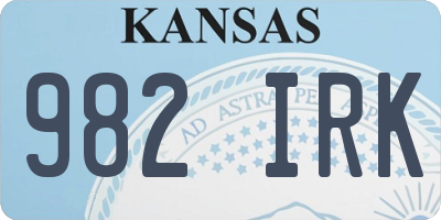KS license plate 982IRK