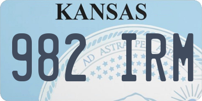 KS license plate 982IRM