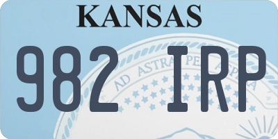 KS license plate 982IRP