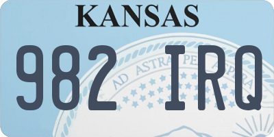 KS license plate 982IRQ