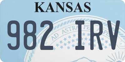 KS license plate 982IRV