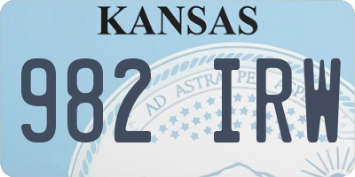 KS license plate 982IRW