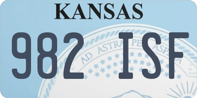 KS license plate 982ISF
