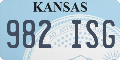 KS license plate 982ISG