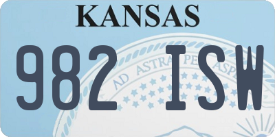 KS license plate 982ISW