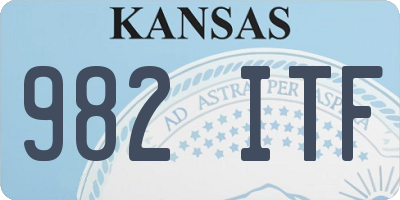 KS license plate 982ITF