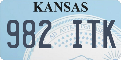 KS license plate 982ITK