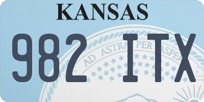 KS license plate 982ITX