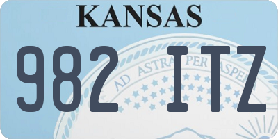 KS license plate 982ITZ