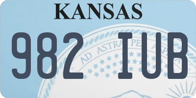 KS license plate 982IUB