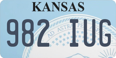KS license plate 982IUG