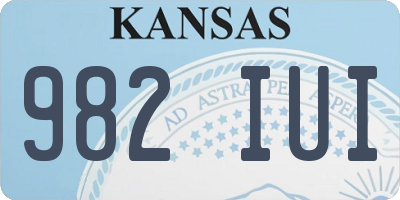 KS license plate 982IUI
