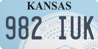 KS license plate 982IUK