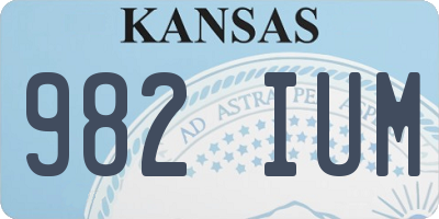KS license plate 982IUM