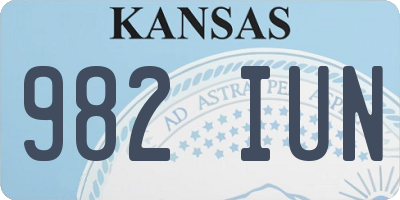 KS license plate 982IUN