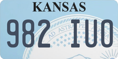 KS license plate 982IUO