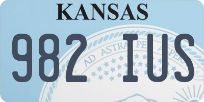 KS license plate 982IUS