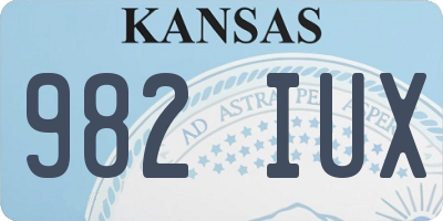 KS license plate 982IUX