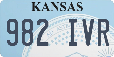 KS license plate 982IVR