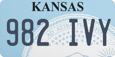 KS license plate 982IVY