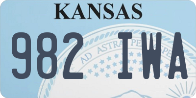 KS license plate 982IWA