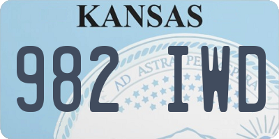 KS license plate 982IWD