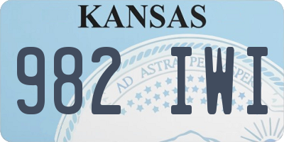 KS license plate 982IWI