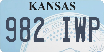 KS license plate 982IWP