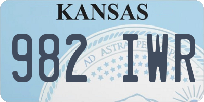 KS license plate 982IWR