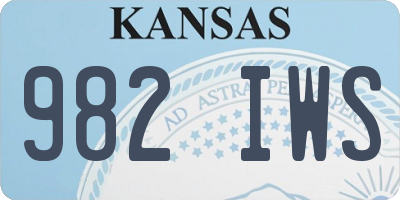 KS license plate 982IWS