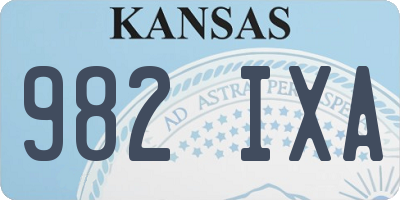KS license plate 982IXA