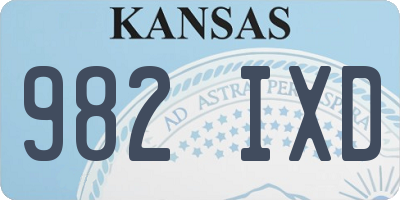 KS license plate 982IXD
