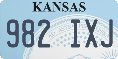 KS license plate 982IXJ