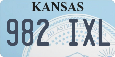 KS license plate 982IXL