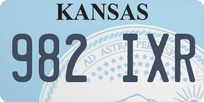 KS license plate 982IXR