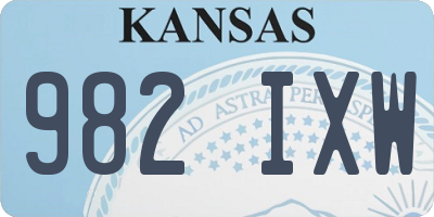 KS license plate 982IXW