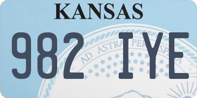 KS license plate 982IYE