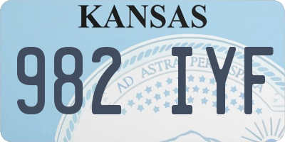 KS license plate 982IYF