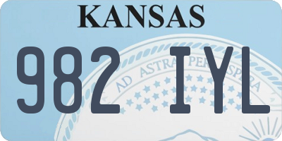 KS license plate 982IYL