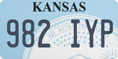 KS license plate 982IYP