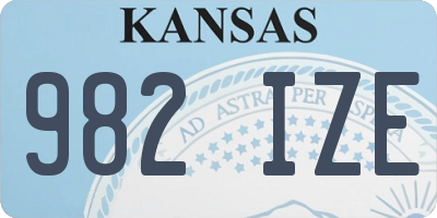 KS license plate 982IZE