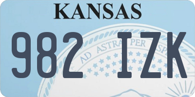KS license plate 982IZK