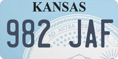 KS license plate 982JAF