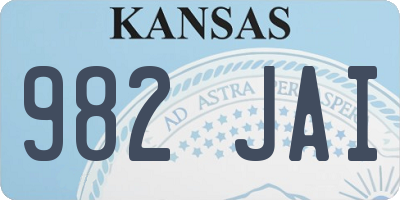 KS license plate 982JAI