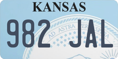 KS license plate 982JAL