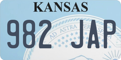 KS license plate 982JAP