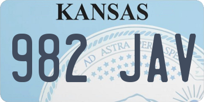 KS license plate 982JAV