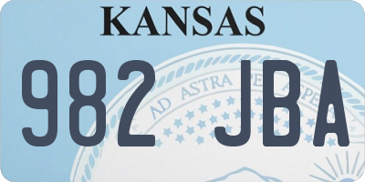 KS license plate 982JBA